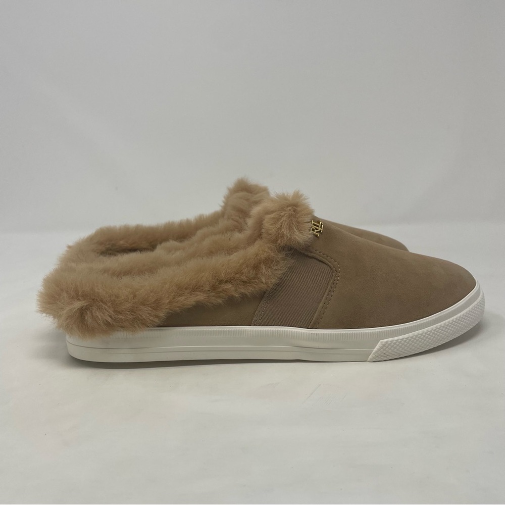 Nib Ralph Lauren Jinny Faux Fur Trim Mule Slippers - Picture 7 of 11